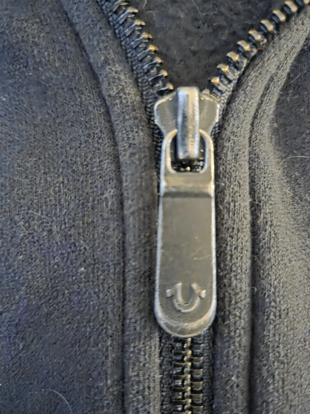 True Religion Black Zip-Up Hoodie with Gold Logo